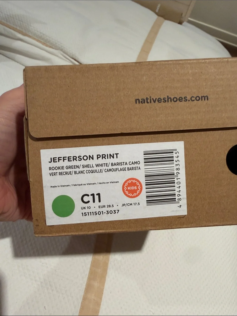 NWT - Native - Kids Jefferson Camo Waterproof Shoes - Size: C11